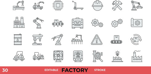 Manufacturing, Automation, Robotic Arms, and Assembly Line, Simple Vector Illustration for Engineering Design.