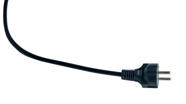 European Power Plug With Cable Close-Up For Electrical, Home, Or Tech Use