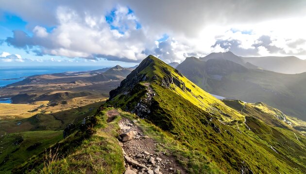 Scenic mountain ridge trail