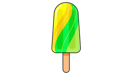 Colorful Swirled Ice Pop on a Stick.