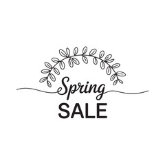 Elegant spring sale announcement with floral wreath