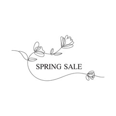 Elegant spring sale banner with floral accents