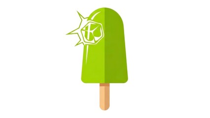 Bright Green Popsicle with a Sparkle Effect.