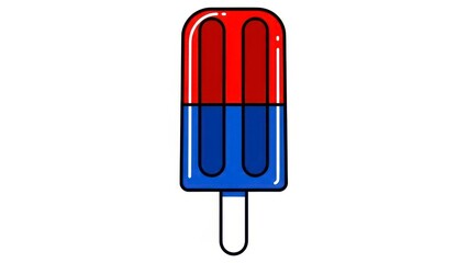 Red and Blue Popsicle on a Stick.