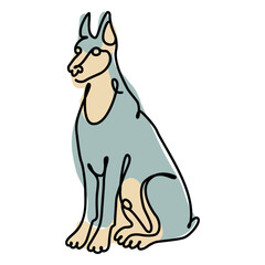 Doberman continuous line color