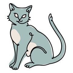 Cat continuous line color