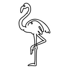 Flamingo continuous line stroke