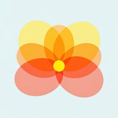 Obraz premium Overlapping translucent circles create a stylized floral arrangement against a light background