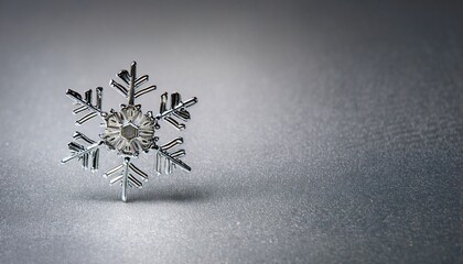 a snowflake is on a silver background