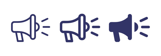 megaphone, speaker, announcement, alert, sound, communication, information, news, loud, broadcast, symbol, icon, outline, solid, simple, graphic, design, message, attention, public, promotion, marketi
