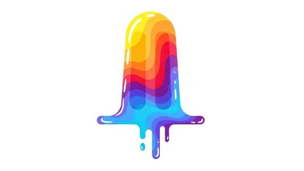 Vibrant Dripping Paint Abstract Shape.