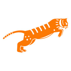 Tiger cut out jumping © Vexels