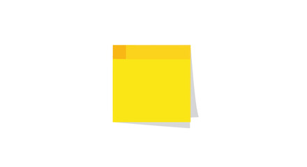 Yellow sticky note with a folded corner and a shadow