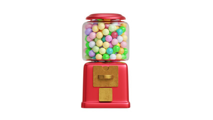 gumball machine with colorful gumball 3D rendering
