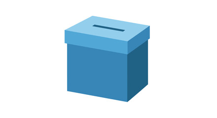 Isometric blue box with a slot on top