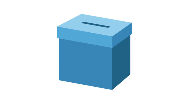 Isometric blue box with a slot on top