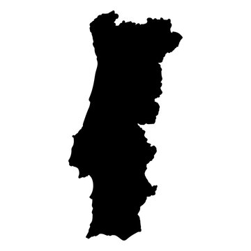 A silhouette of the map of Portugal