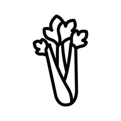 Illustration of celery stalks icon representing fresh vegetable ingredient on white
