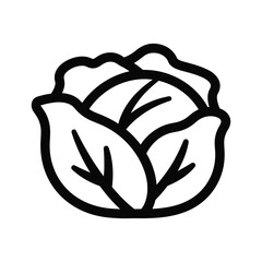 Cabbage icon vector outline healthy vegetable nutrition dieting agriculture food