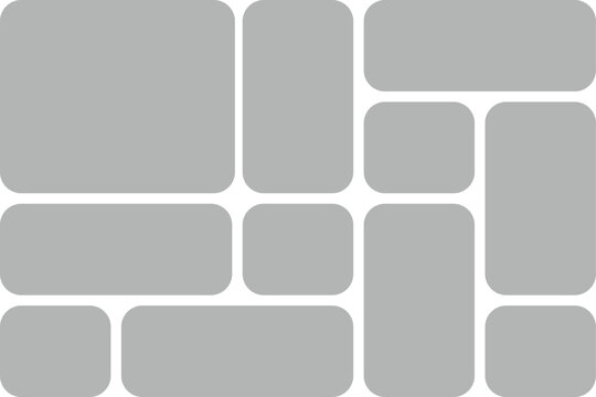 Modular Rounded Corner Photo Collage and Geometric Grid Layout