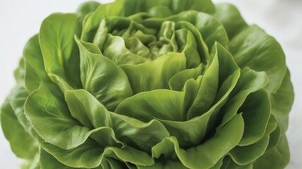 Fototapeta premium Fresh green butter lettuce head close up
