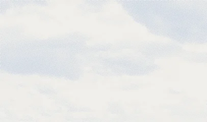 Fototapeten Pony Color halftone texture of blue sky with white cloud. Abstract cloud pattern vector dotted pixel texture background with copy space.  © Olga Tsikarishvili