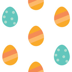 Simple vector pattern of colorful easter eggs on a white background for festive designs