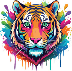Vector illustration of a powerful wild tiger head, perfect for a logo, mascot, or tattoo design