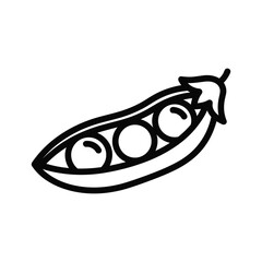 Garden peas delicious leguminous plant nutritious food with round green seeds icon art