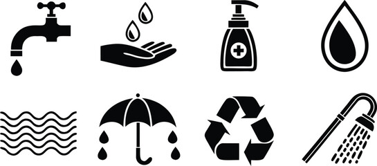 Washing icon set vector illustration collection