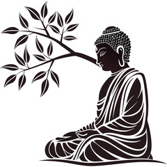 buddha silhouette vector