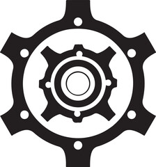 vector illustration of a black gear iocn