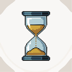 Pixel Art Hourglass Icon Symbolizing Time Management