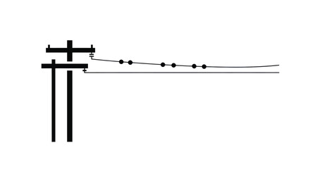 Silhouette of a utility pole with lines © ANDREAS99