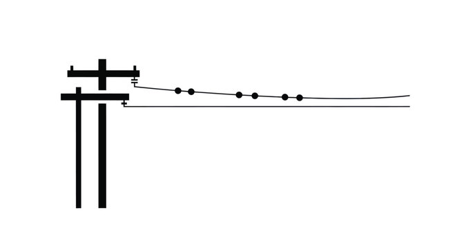 Silhouette of a utility pole with lines