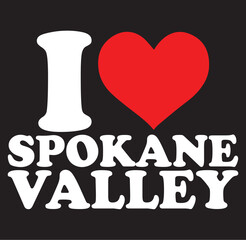 I love spokane valley silhouette design isolated on transparent background