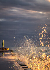 splash at sunset 