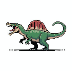 Spinosaurus Retro Pixel Art Dinosaur
