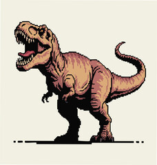 Pixel T-Rex &ndash; Classic 8-Bit Tyrannosaurus Sprite