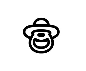 Obraz premium Black White Iconic Symbol Infancy: Pacifier | Clean, isolated vector art for creative projects.