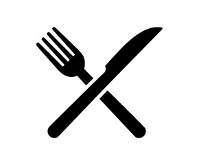 Timeless Dining - Black White Icon Fork Knife | Clean, isolated vector art for creative projects.