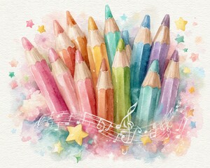 Colorful pencils create artistic inspiration.