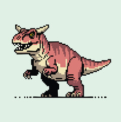 Carnotaurus Cartoon Pixel Art Dinosaur