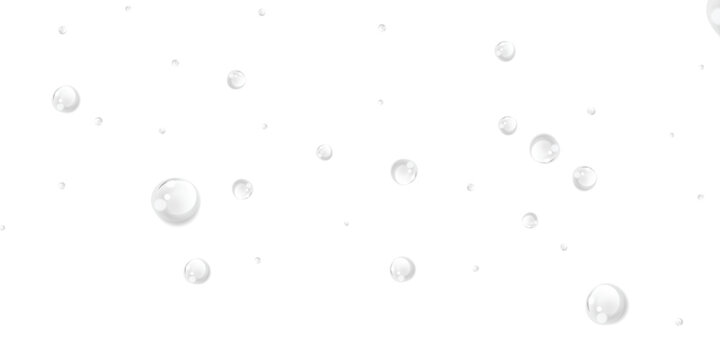 Transparent water drops isolated background &ndash; realistic liquid bubble droplet pattern, condensation moisture splash texture for clean fresh wet design