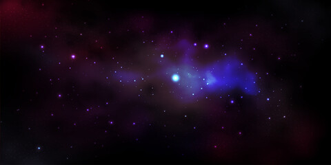 Obraz premium Sky galaxy cloud nebula stars dark night universe milky way cosmos vector illustration.