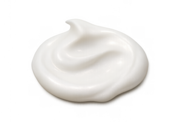 White cream cosmetic swirl showing rich texture, applying skincare product or moisturizing lotion. Ideal for beauty and hygiene concepts