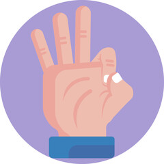 A pair of hands forming a gesture to represent communication using sign language.