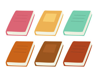A set of books. Vector clipart isolated on white background.