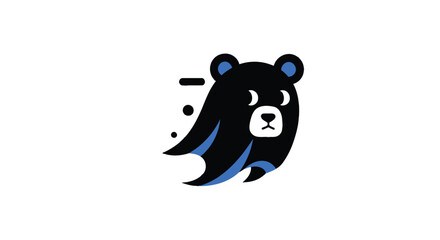 Stylized bear icon, speed lines