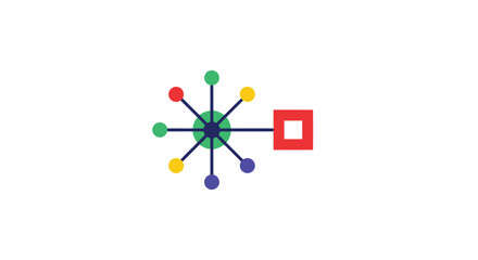 Colorful network icon with a central node
